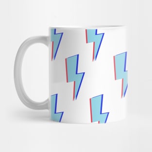 Glitchy Lightning- Blue on White Mug